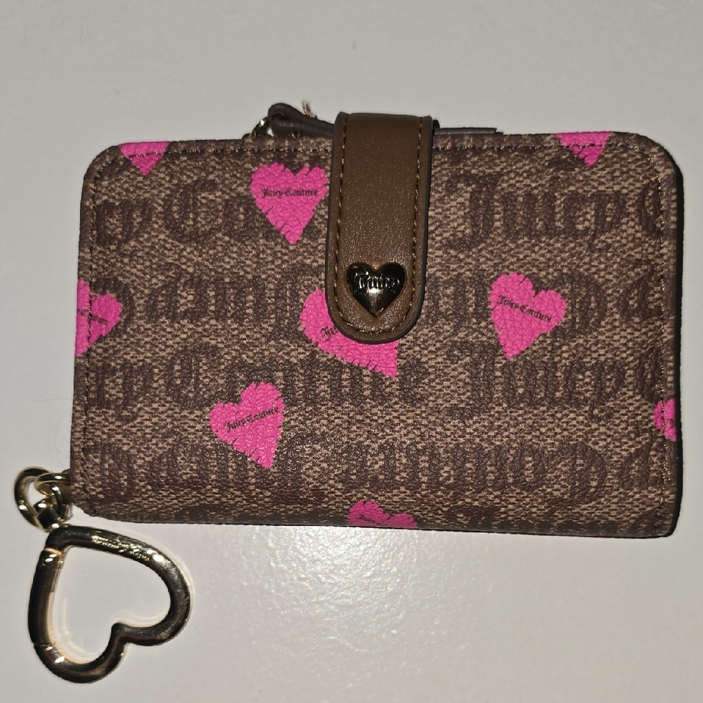Juicy Couture Cream and Pink Card Holder
